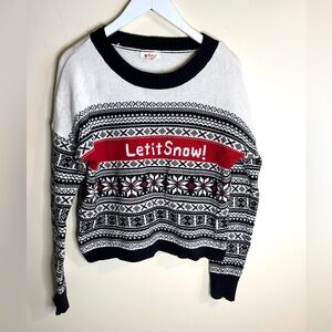 Yes Lola Festive Holiday Christmas Black, White, and Red Sweater
